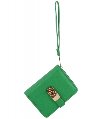 Twist Lock Flap Wallet Wrislet GLW-0140 KELLY GREEN